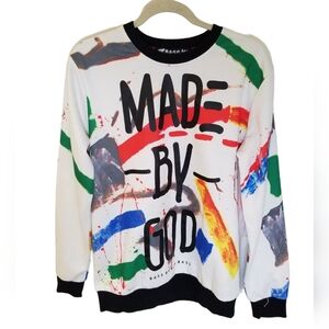 Bass Ron Bass Paint Splatter Graphic Sweatshirt Loose Fit Size XS